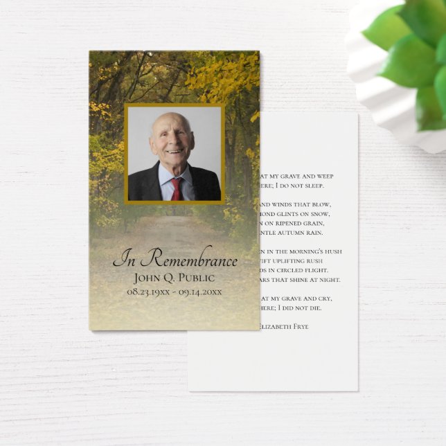 Otoño Sale de Lane Funeral Memorial Prayer (Escritorio)