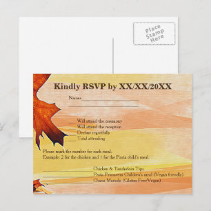 Otoño Sale de Swirl Color RSVP y Menú Postcard