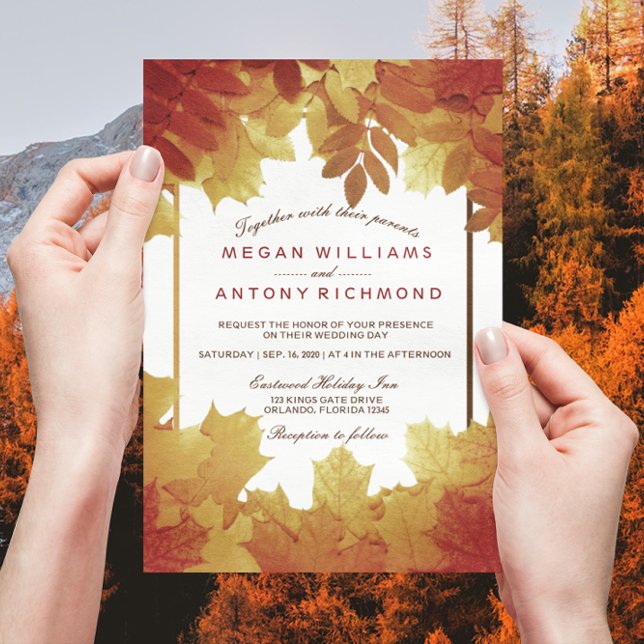 Otoño Sale Elegante Invitación a la Boda Caída (Subido por el creador)