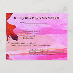 Otoño Sale Naranja Swirl Pink RSVP Menú Postcard