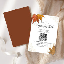 Otoño Salir Boda RSVP Código QR