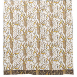 Otoño tardío en una cortina de ducha