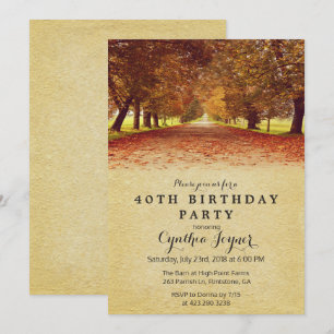 OTOÑO - Tarjeta de Invitación de Cumpleaños Otoño 