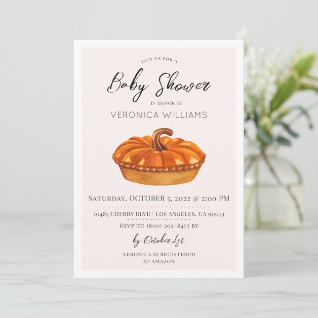 Otoño Trata Invitación Baby Shower (Anverso de pie)
