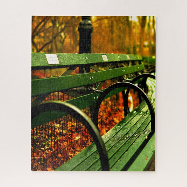 Otoño- Un asiento en Central Park. Rompecabezas (Vertical)