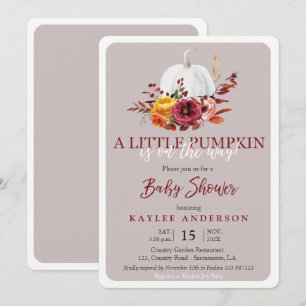Otoño un pequeño calabaza Invitación a la ducha be