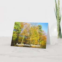 Otoño Woods & Sunshine - Tarjeta de cumpleaños Per