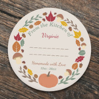 Otoño Wreath casero con Pegatina de etiquetas de a