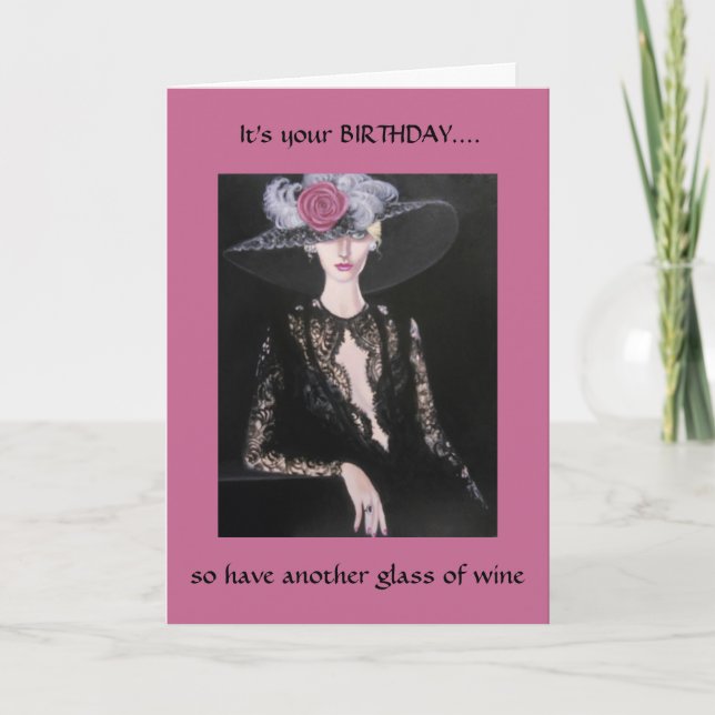 Otra copa de vino/ tarjeta de cumpleaños (Anverso)