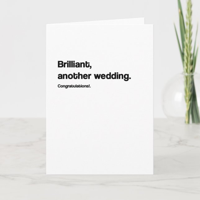 Otra tarjeta de Boda divertida para Bodas (Anverso)