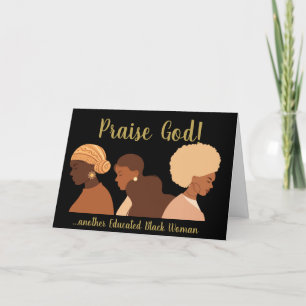 Otra tarjeta de graduación para mujer negra educad