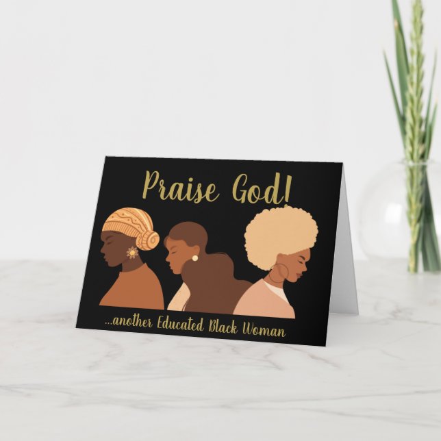 Otra tarjeta de graduación para mujer negra educad (Anverso)