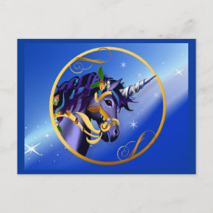 Otra tarjeta postal mágica de Unicorn para Navidad