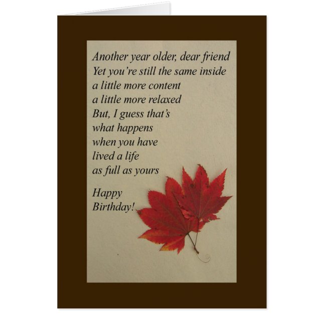 Otro año mayor - Tarjeta de cumpleaños (Frente)