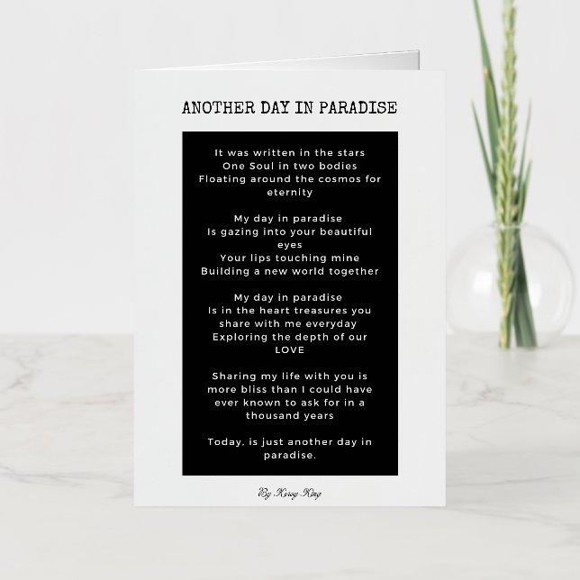 Otro día en el paraíso poema de amor (Anverso)