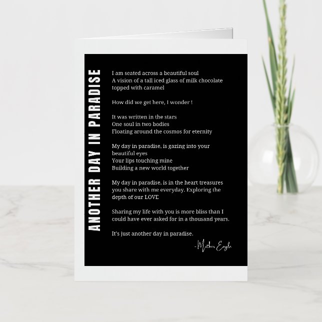 Otro día en el paraíso poema de amor (Anverso)