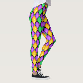 Otro Mardi Gras Diamonds Pop Fashion Leggings