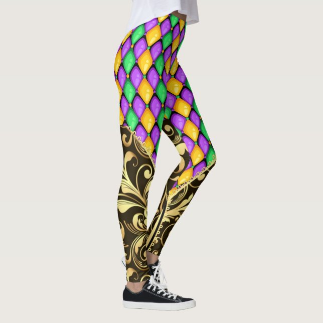 Otro Mardi Gras Diamonds Pop Fashion Leggings (Derecha)