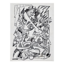 Otros planos de aquí, dibujo de tinta Poster brill