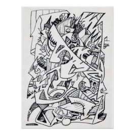 Otros planos de aquí, dibujo de tinta Poster brill