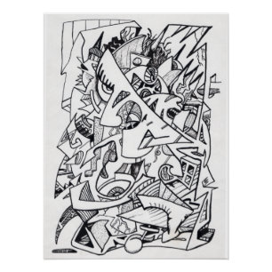 Otros planos de aquí, dibujo de tinta Poster brill