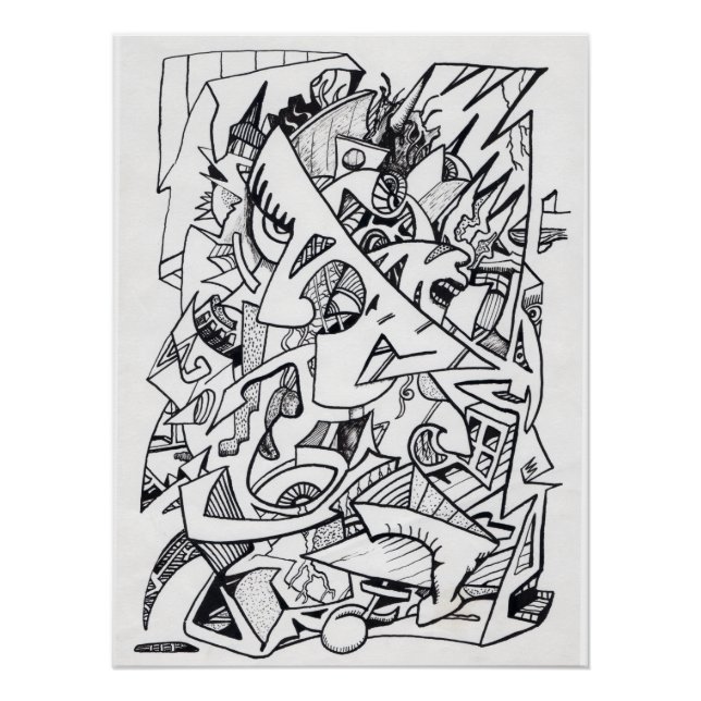 Otros planos de aquí, dibujo de tinta Poster brill (Anverso)