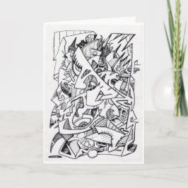 Otros planos de aquí, tarjeta de dibujo de tinta