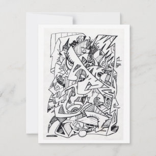 Otros planos de aquí, tarjeta de dibujo de tinta