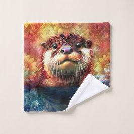 Otter Abstract Naranja floral Verde azulado ortebr