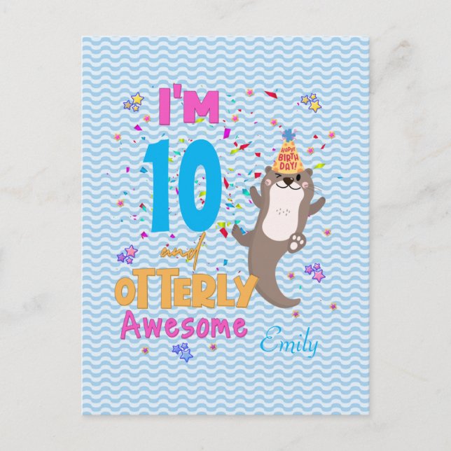 Otter La tarjeta postal del Chica de cumpleaños má (Anverso)