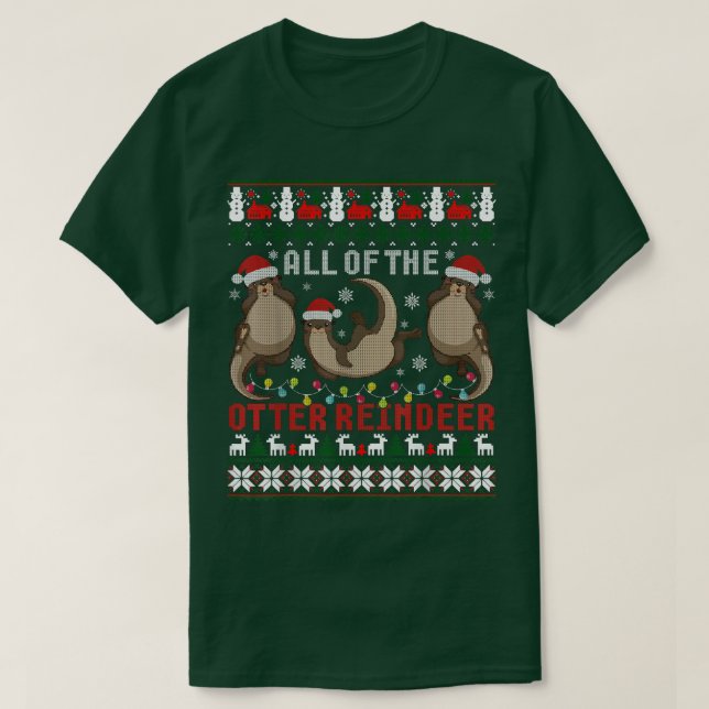 Otter Lover Funny Ugly Christmas Sweater Gift  (Diseño del anverso)