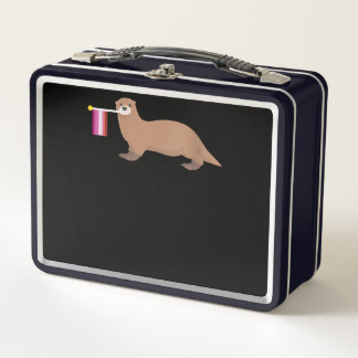 Otter Lovers | Otter Lesbian Flag Cutting Rainbow