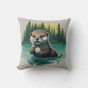 Otter-ly Adorable: Cojín decorativo