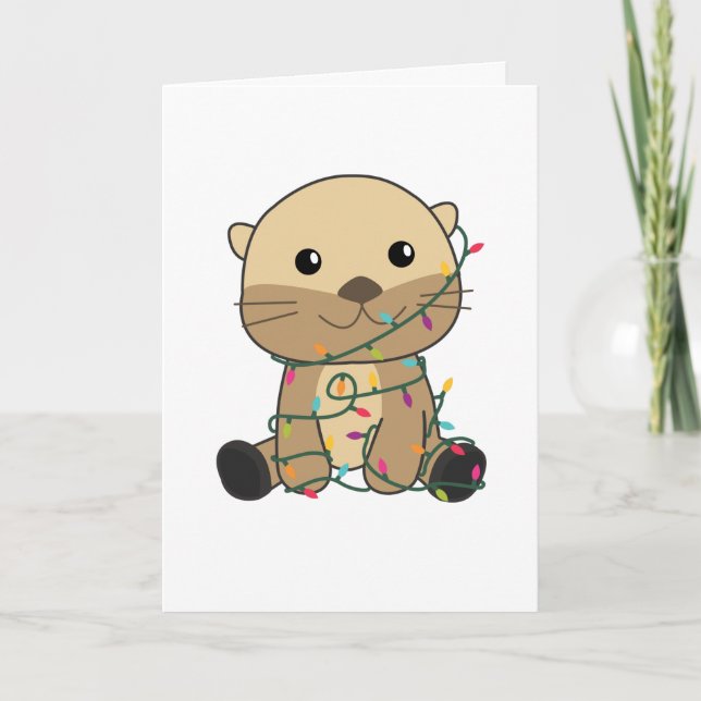 Otter Navidad Nieve Animales Otter Adulto Cl (Anverso)