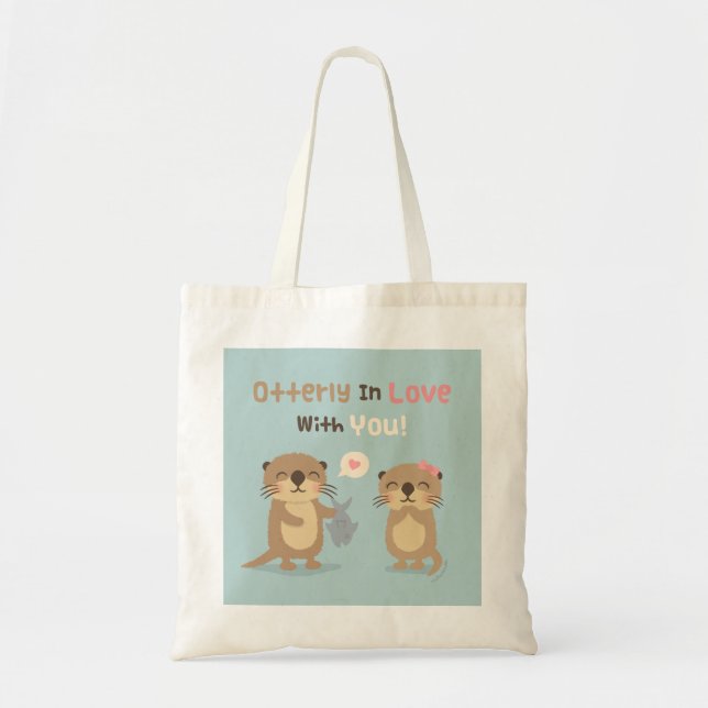 Otterly lindo en amor con usted la bolsa de asas (Frente)