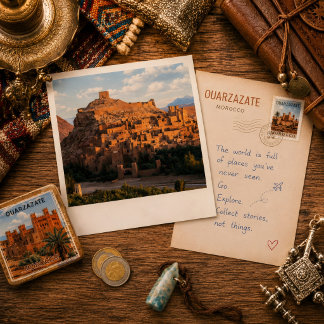 Ouarzazate Marruecos Postal de viaje Vintage Kasba