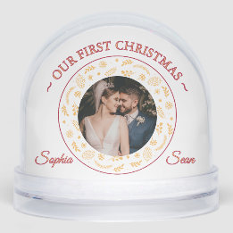 Our First Christmas Bible Verse Photo Snow Globe