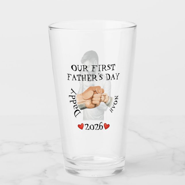 Our First Fathers Day Custom Photo Fist Bump (Anverso)