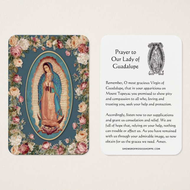 Our Lady of Guadalupe Prayer Holy Card (Anverso y reverso)