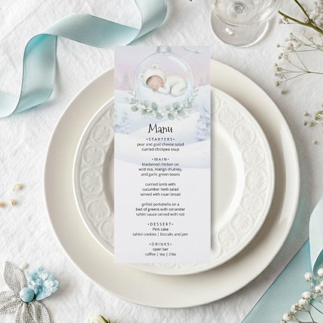 Our Little Snowbaby is on the way Party Menu (Subido por el creador)