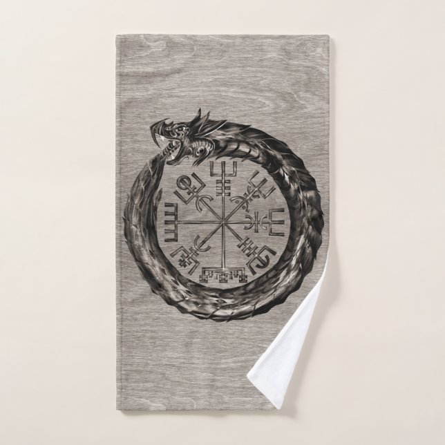Ouroboros con Vegvisir (Toalla de mano)