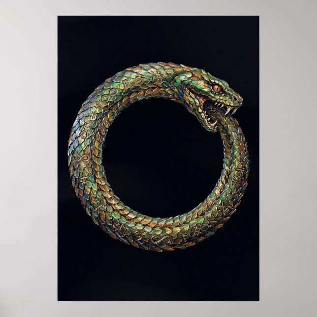 Ouroboros — Póster Rúnico del Símbolo de la Serpie (Frente)