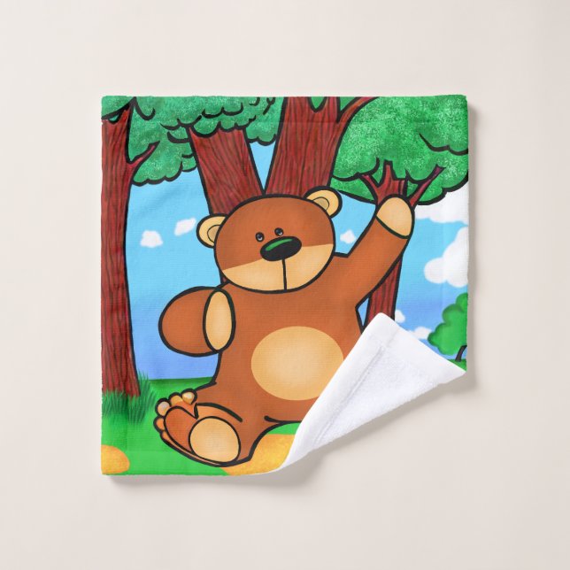 Ours dans la prairie - Bear in grassland (Toallita)