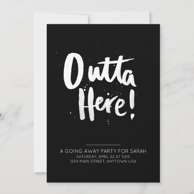Outta aquí que va lejos invitación del fiesta (Anverso)