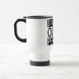Outta recto dibujó a lápiz la taza del viajero