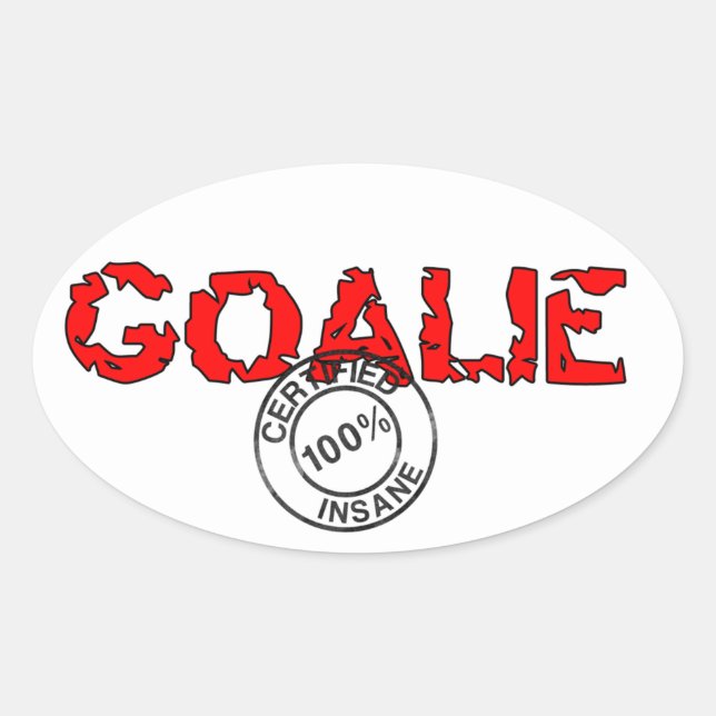 Oval Insane Goalie Pegatina (Anverso)