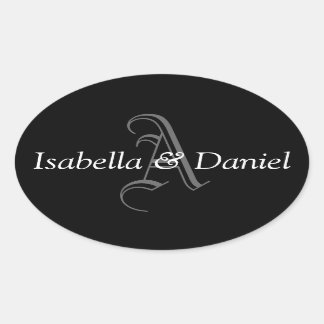 Oval Monograma A Boda Favor Pegatinas Selladores N
