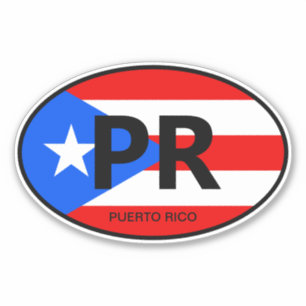 Oval Puerto Rico bandera vinil pegatina para auto