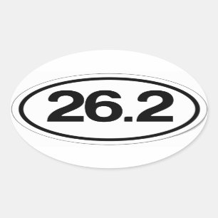 Ovalada 26,2 Pegatina (pegatina completo del maratón)