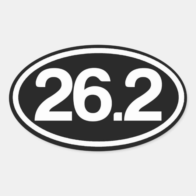 Ovalada 26.2 Pegatina (Pegatina de maratón completo) (Anverso)